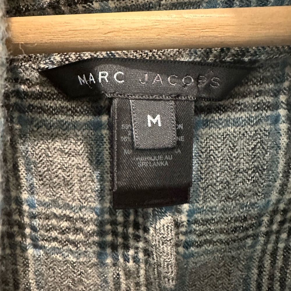 Marc Jacobs Plaid Wool Blend Belted Jacket Sz M - Picture 5 of 13